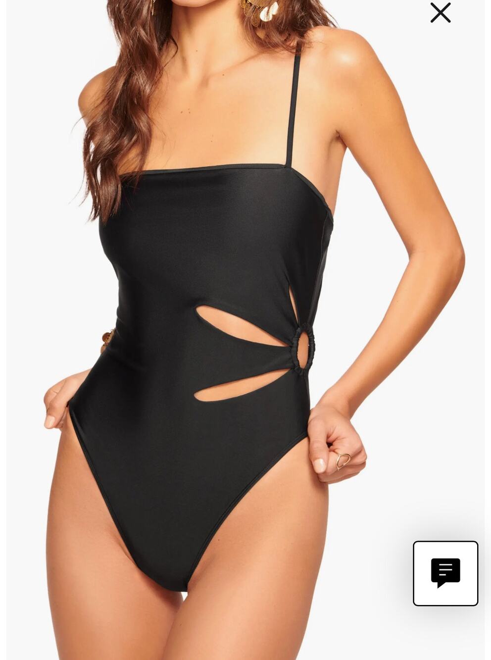 Ramy Brook Sevyn Cutout One-Piece Swimsuit Coastal Vacation Nautical Pool L